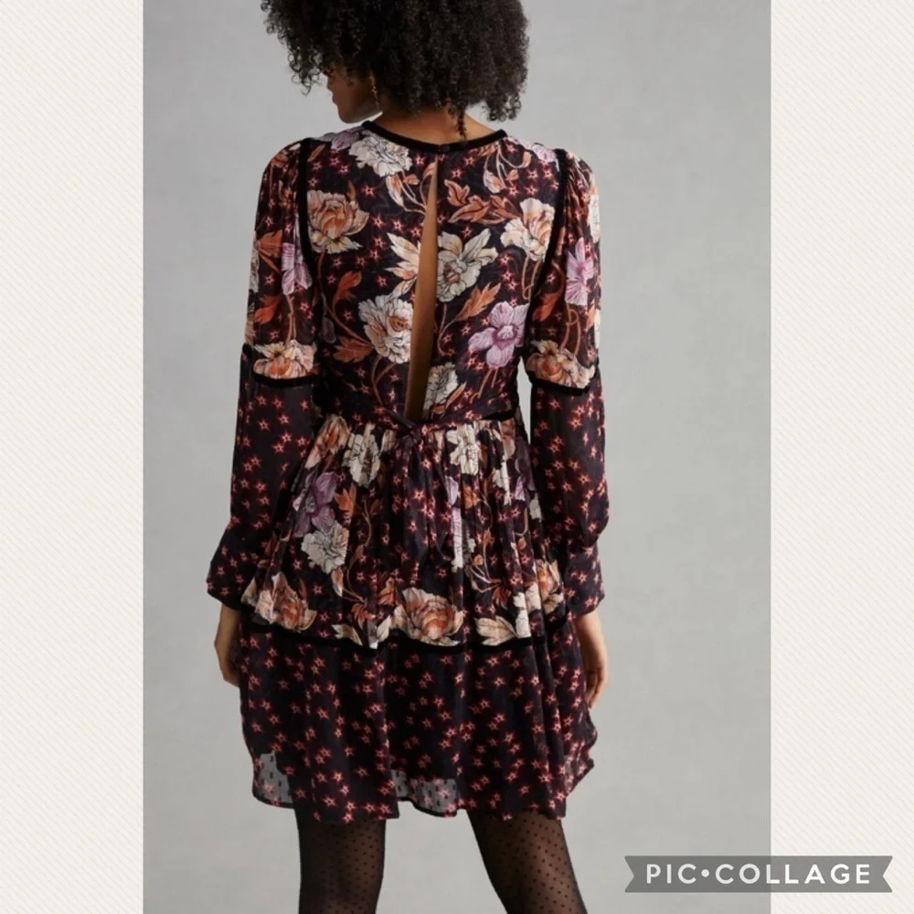 NWT Temperley London x Anthro Mixed-Print Tiered Mini Dress (Price Firm) - Picture 5 of 15